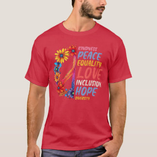 Vriendelijkheid Vrede Gelijkheid Liefde Hoop Diver T-shirt
