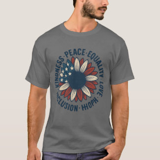 Vriendelijkheid – Vrede – Gelijkheid – Liefde – In T-shirt