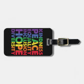 Vriendelijkheid Vrede Gelijkheid Liefde Inclusie H Bagagelabel (Voorkant horizontaal)