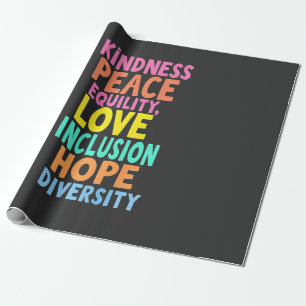 Vriendelijkheid Vrede Gelijkheid Liefde Inclusie H Cadeaupapier