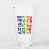 Vriendelijkheid Vrede Gelijkheid Liefde Inclusie H Glas (Voorkant)
