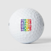 Vriendelijkheid Vrede Gelijkheid Liefde Inclusie H Golfballen (Voorkant)