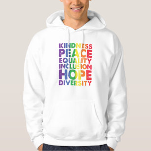 Vriendelijkheid Vrede Gelijkheid Liefde Inclusie H Hoodie