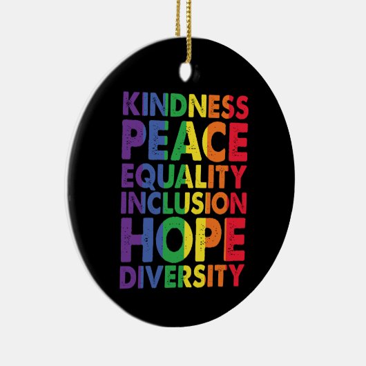 Vriendelijkheid Vrede Gelijkheid Liefde Inclusie H Keramisch Ornament (Rechts)