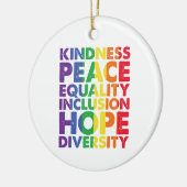 Vriendelijkheid Vrede Gelijkheid Liefde Inclusie H Keramisch Ornament (Links)