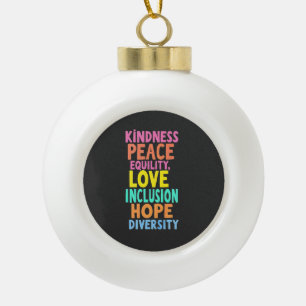 Vriendelijkheid Vrede Gelijkheid Liefde Inclusie H Keramische Bal Ornament