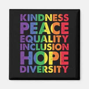 Vriendelijkheid Vrede Gelijkheid Liefde Inclusie H Magneet