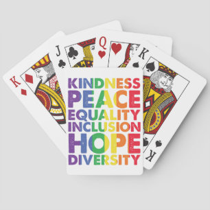Vriendelijkheid Vrede Gelijkheid Liefde Inclusie H Pokerkaarten