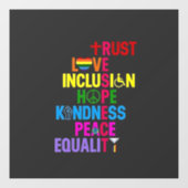 Vriendelijkheid Vrede Gelijkheid Liefde Inclusie H Raamsticker (Vel)
