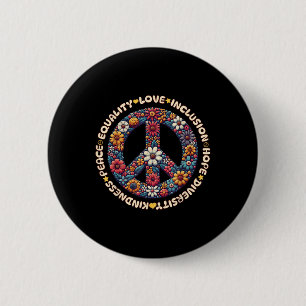 Vriendelijkheid Vrede Gelijkheid Liefde Inclusie H Ronde Button 5,7 Cm