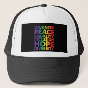 Vriendelijkheid Vrede Gelijkheid Liefde Inclusie H Trucker Pet