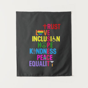 Vriendelijkheid Vrede Gelijkheid Liefde Inclusie H Wandkleed