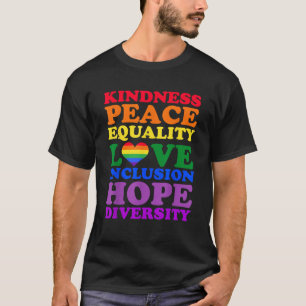 Vriendelijkheid Vrede Inclusie Hoop Regenboog voor T-shirt