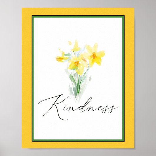 Vriendelijkheid waterverf narcissen poster (Voorkant)