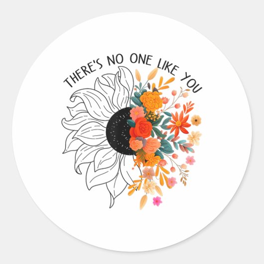 Vriendelijkheid Zonnebloem Wees aardig Zelfzorg Ge Ronde Sticker (Voorkant)