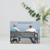 Vrienden2, Boeddies genieten van het meer Superieu Briefkaart (Staand voorkant)