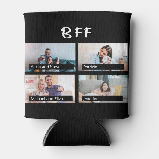 Vrienden 8 aangepaste foto raster collage BFF scri Blikjeskoeler (Voorkant)