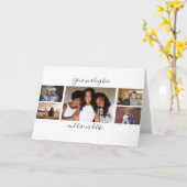 Vrienden aangepaste 7 foto collage met script kaart (Gele Bloem)