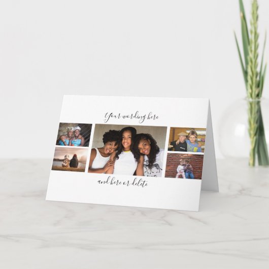 Vrienden aangepaste 7 foto collage met script kaart (Voorkant)