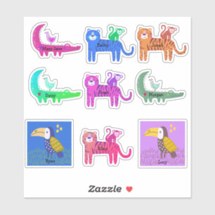 Vrienden Aangepaste Naam Schattige Gevarieerde Die Sticker