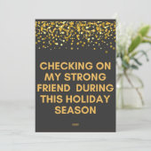 Vrienden aanmoedigen tijdens de Feestdagen Feestdagenkaart (Staand voorkant)