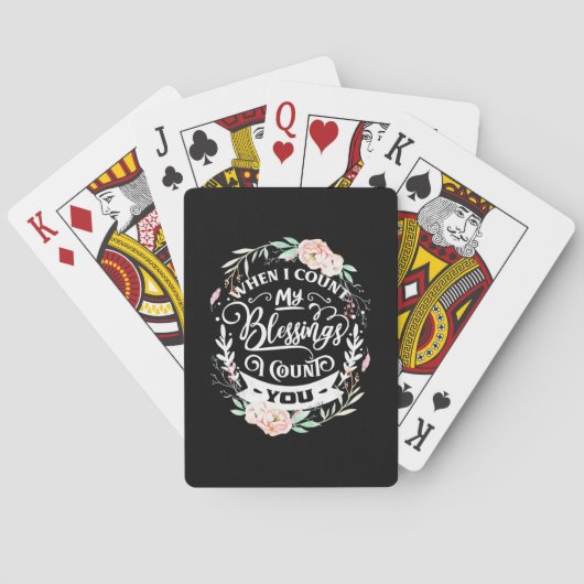 Vrienden als ik mijn zegen tel pokerkaarten (Achterkant)