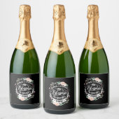 Vrienden als ik mijn zegen tel sparkling wijnetiket (Flessen)