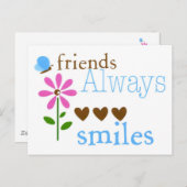 Vrienden altijd glimlachen briefkaart (Voorkant / Achterkant)