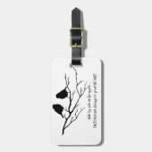 Vrienden altijd in je hartcitaat met vogels bagagelabel (Voorkant verticaal)