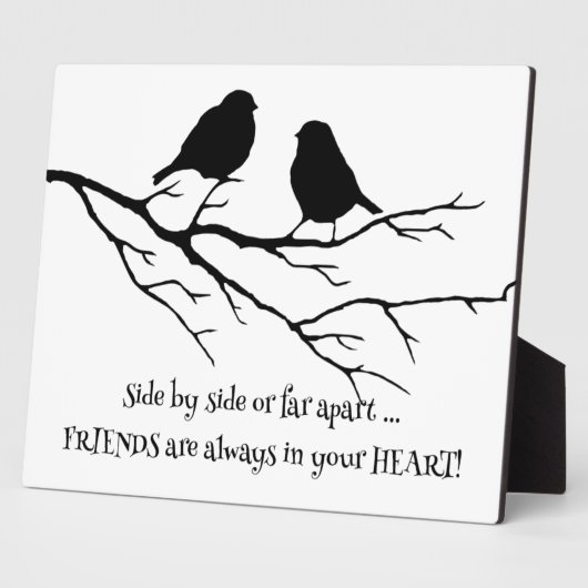 Vrienden altijd in je hartcitaat met vogels fotoplaat (Zijkant)