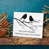 Vrienden altijd in je hartcitaat met vogels fotoplaat (Zijkant)