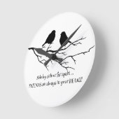 Vrienden altijd in je hartcitaat met vogels ronde klok (Hoek)