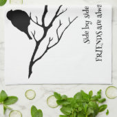 Vrienden altijd in je hartcitaat met vogels theedoek (Gevouwen)