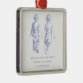 Vrienden altijd in uw hartcitaat metalen ornament (Rechts)