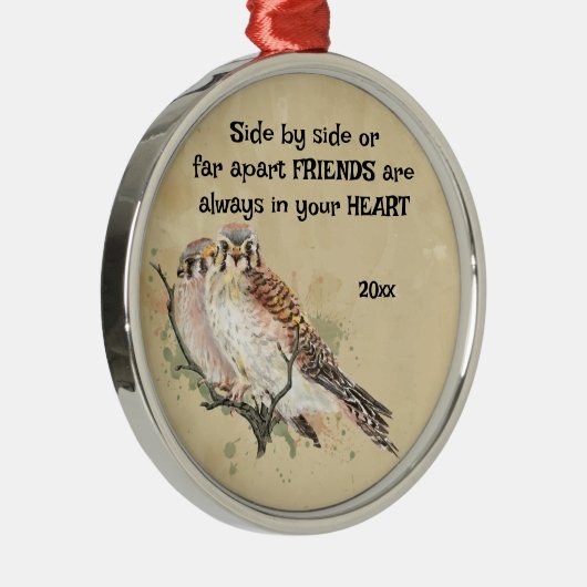 Vrienden altijd in uw Inspirerend prijsopgave voor Metalen Ornament (Rechts)