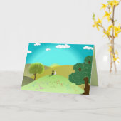 "VRIENDEN" aminozuur wenskaart - aangepaste tekst Kaart (Gele Bloem)