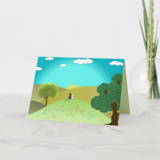 "VRIENDEN" aminozuur wenskaart - aangepaste tekst Kaart (Voorkant)