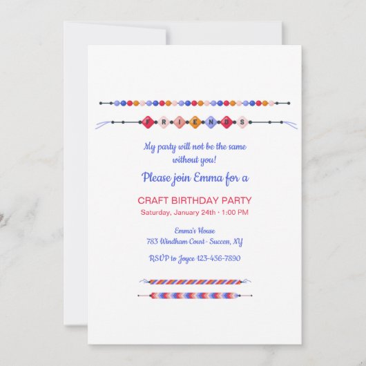 Vrienden Armbanden Verjaardagsfeestuitnodiging Kaart (Voorkant)