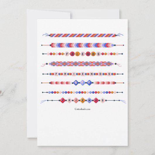 Vrienden Armbanden Verjaardagsfeestuitnodiging Kaart (Achterkant)