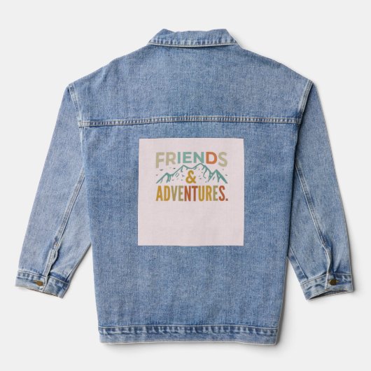 "Vrienden & Avonturen" Meerkleurig Denim Jacket (Achterkant)