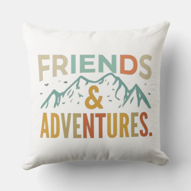 "Vrienden & Avonturen" Meerkleurig Kussen (Achterkant)