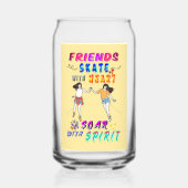 Vrienden Barware Skate Met Hart Soar Met Geest Blikvorm Glas (Voorkant)