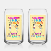 Vrienden Barware Skate Met Hart Soar Met Geest Blikvorm Glas (Achterkant)