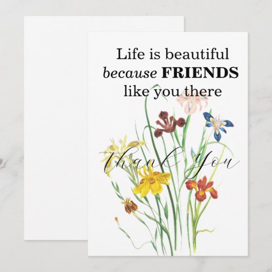 VRIENDEN BEDANKT KAARTEN (Voorkant / Achterkant)