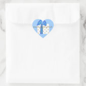 Vrienden Beste Gift Blauw en Goud Hart Sticker (Tas)