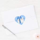 Vrienden Beste Gift Blauw en Goud Hart Sticker (Envelop)