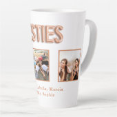 Vrienden besties foto namen roos goud latte mok (Rechterhoek)