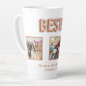 Vrienden besties foto namen roos goud latte mok (Linkerhoek)