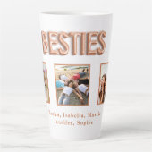 Vrienden besties foto namen roos goud latte mok (Voorkant)