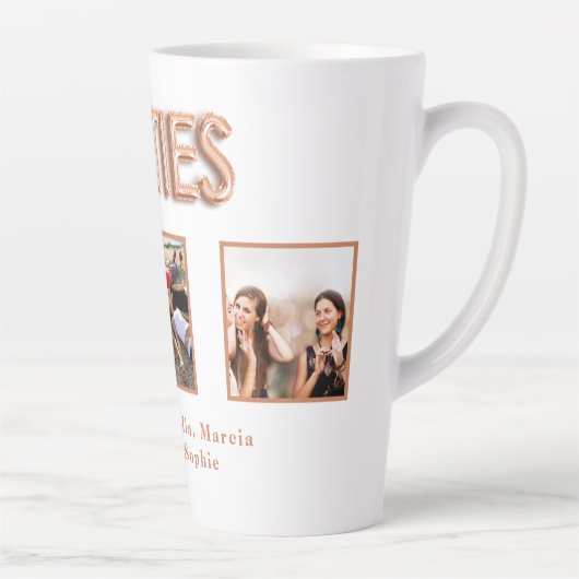 Vrienden besties foto namen roos goud latte mok (Rechts)